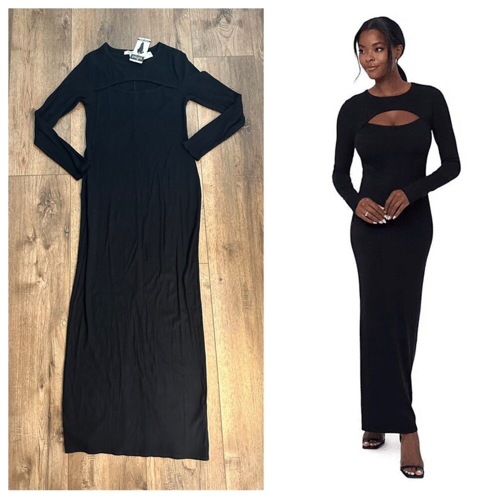 NEW! Edited by Remi Bader Elegant Black Long Sleeve Dress, Cut Out, Stretch, 1X
